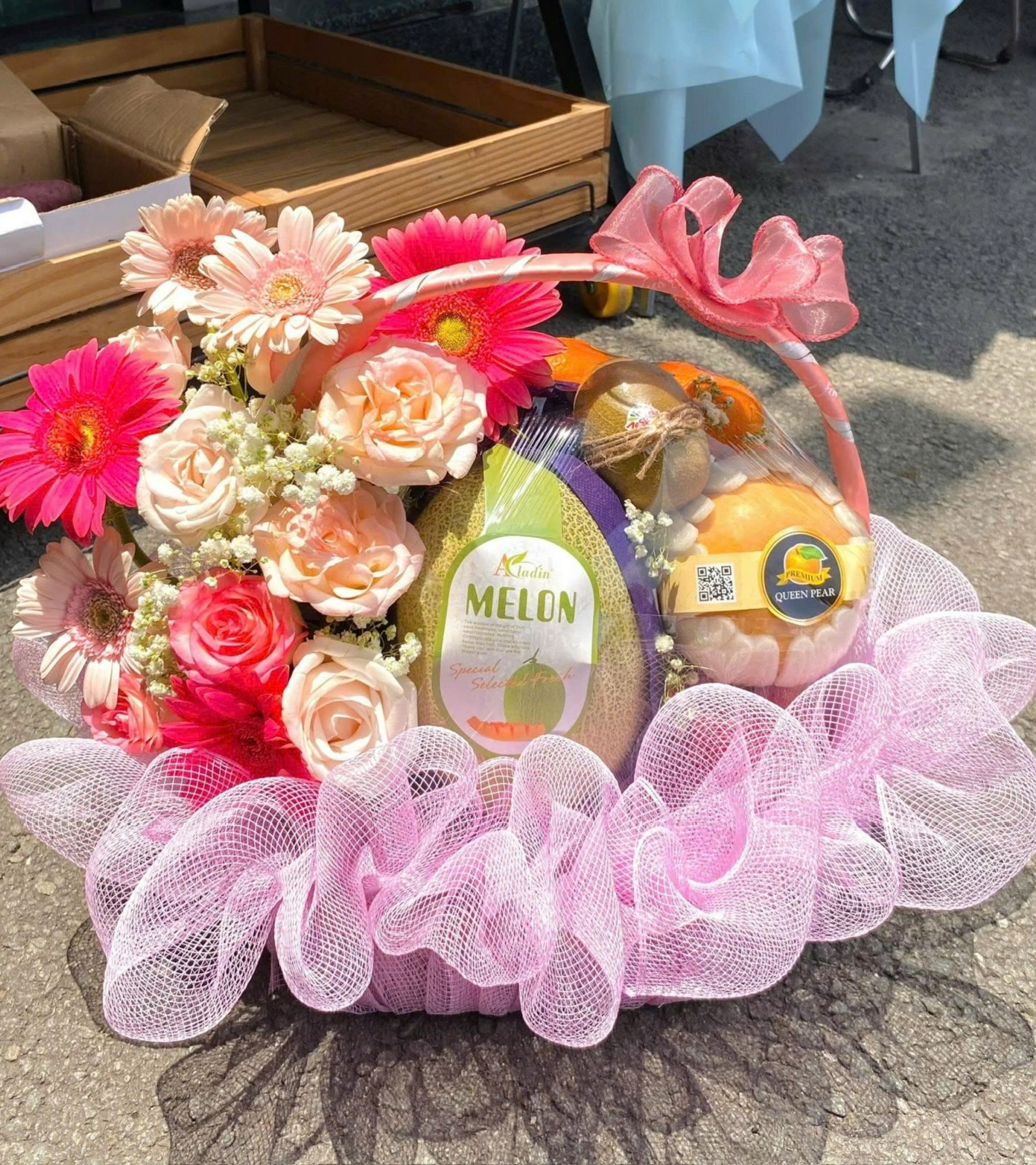 Giỏ Hồng mix Hoa (Cái)